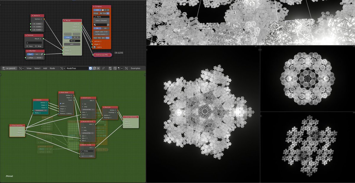 VicDoval's tweet photo. Fractal Icosahedron. With #Sverchok addon in #blender3d #eevee #nodes #procedural #parametric #proceduralmodelling #fractal #monad #b3d #digitalart https://t.co/jhcVbvwvPu
