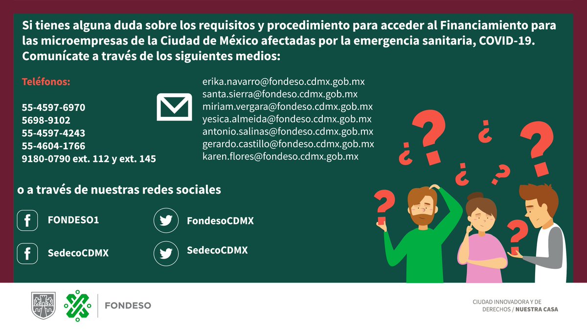 FondesoCDMX's tweet image. Si tienes alguna duda de como hacer tu trámite, ponemos a tu alcance los siguientes medios de contacto para poder atender todas tus solicitudes.