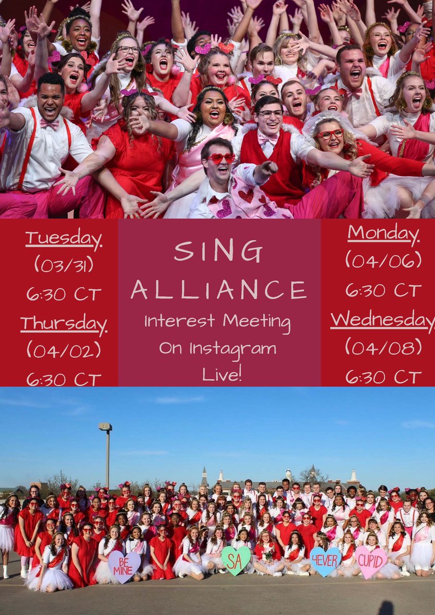 BUSingAlliance's tweet photo. Baylor Students Everywhere!!

Interested in doing Pigskin? 
Well here is the place to come to!! 
Sing Alliance will be doing an Instagram Live video for all information on Pigskin 2020! 

Be sure to join in! @singalliancebu on Instagram! https://t.co/TVECQMrcmS