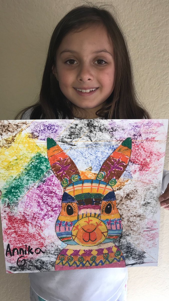 ambermebaker's tweet photo. Bunny art at home! Love how unique they are! 🐰 🎨 @TBESCheetahs @Mish_Ward https://t.co/dUZooGLacq