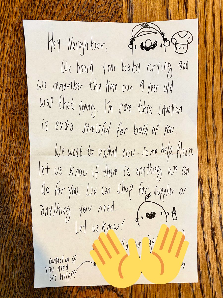 玄関の下に置いてあった手紙 赤ちゃんの泣き声が聞こえたよ 苦情かなと思ったら隣人さんの素敵な気遣いだった Togetter