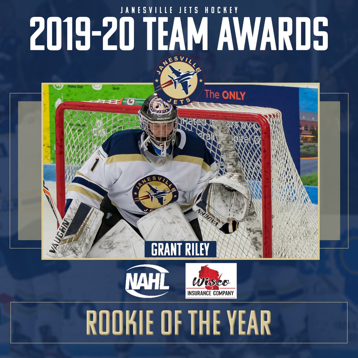JanesvilleJets1's tweet photo. The youngest player on our roster and future BC Eagle takes home Rookie of the Year.

Last five seasons:

2018-19 — F Brenden Olson
2017-18 — F Sam Renlund
2016-17 — G Jake Barczewski
2015-16 — G Jack LaFontaine
2014-15 — G Matt Jurusik

#WheelsUp https://t.co/ogwrkOXVn6
