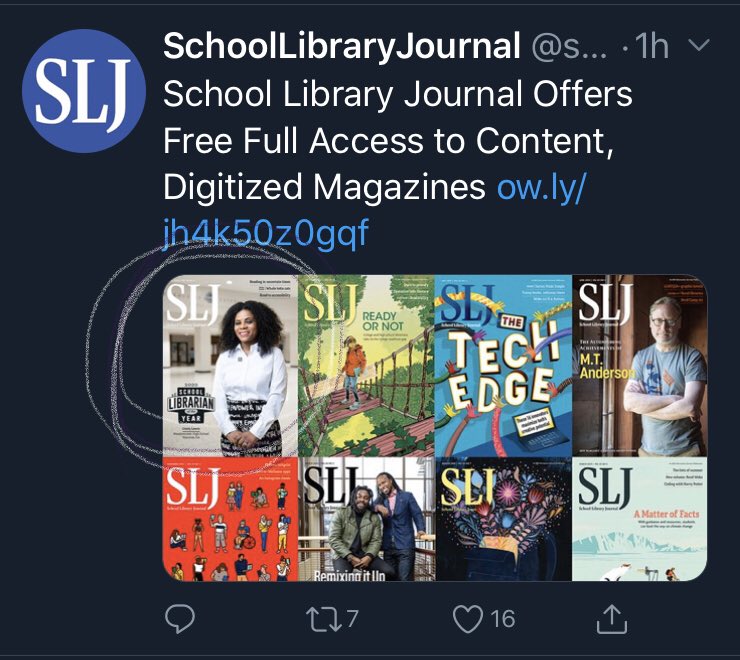 We see you @cicelythegreat on the cover of @sljournal April issue! #SchoolLibOTY