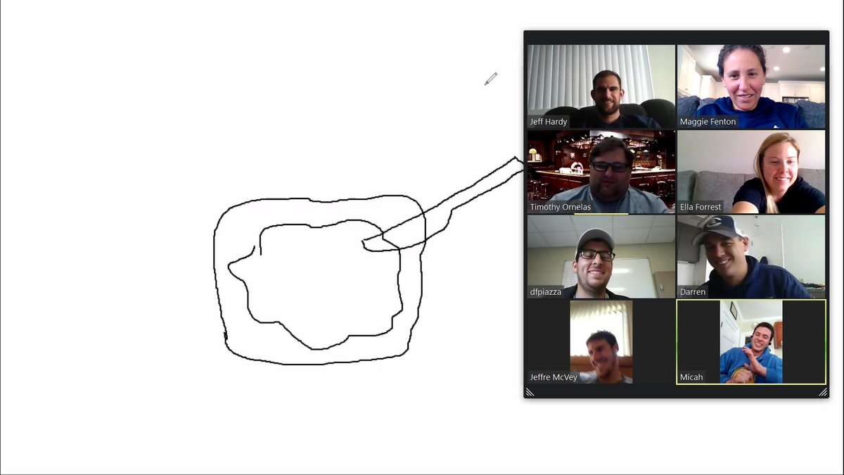 mjfenton33's tweet photo. Quick game of Pictionary to end our staff meeting today. Category = coronavirus. #virtualteambonding #stayhome https://t.co/l75GRP1bfB