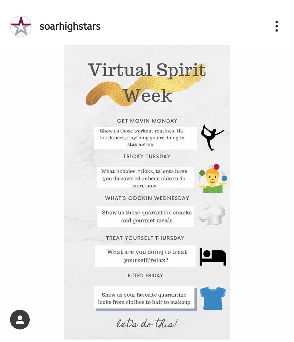 soarhighschool's tweet photo. SOAR Virtual Spirit Week https://t.co/Vo6jXhJDlK
