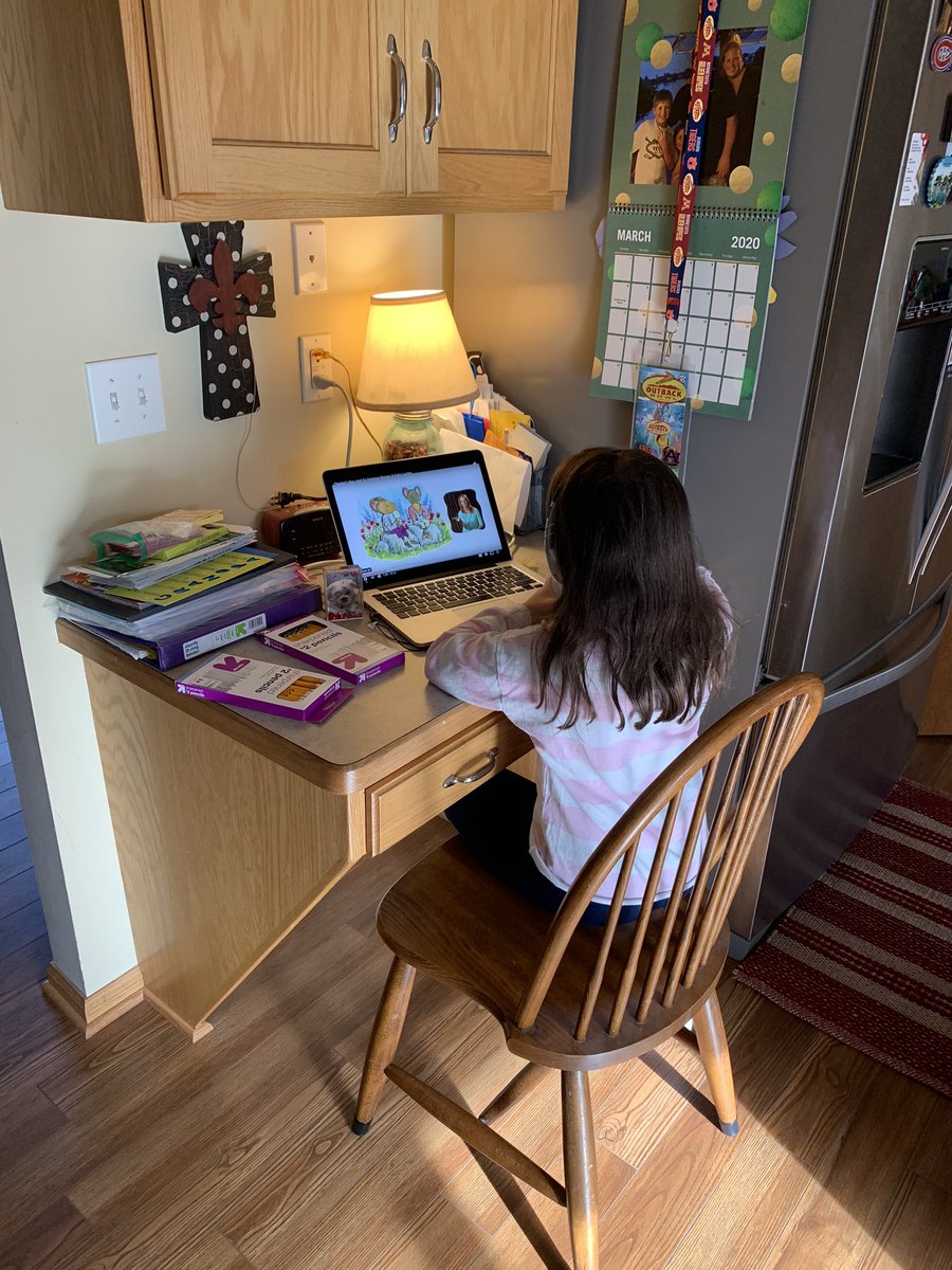 MonahanKim's tweet photo. 1st day of distance learning under our belt. It was a great day at the Monahan house. Bring on day 2 #distancelearning2020 #StayAtHome https://t.co/fJSBel9hxX
