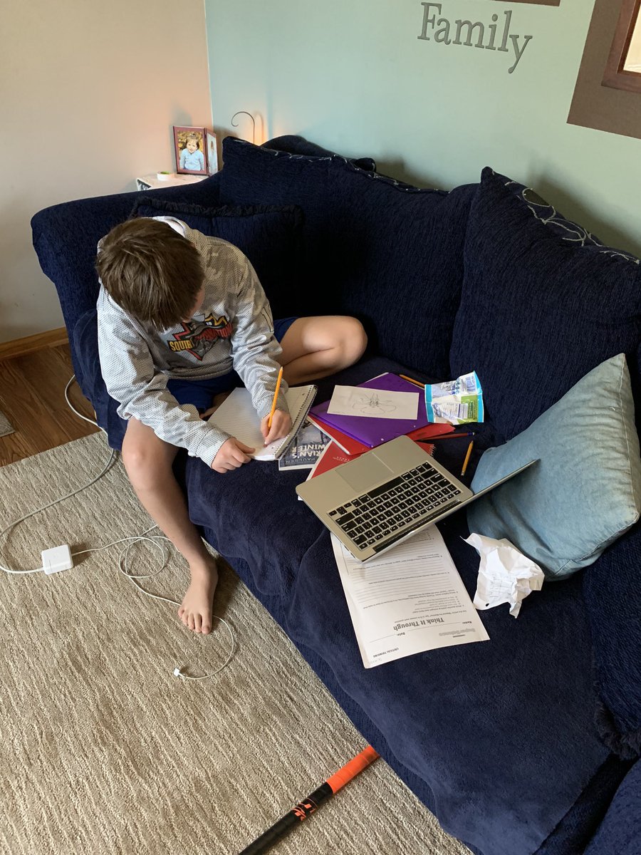 MonahanKim's tweet photo. 1st day of distance learning under our belt. It was a great day at the Monahan house. Bring on day 2 #distancelearning2020 #StayAtHome https://t.co/fJSBel9hxX