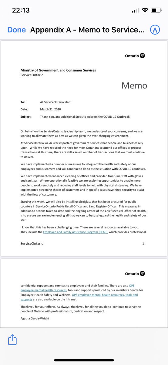 6perronsinwaub's tweet photo. A big shout out to @OPSEU @SEFPO and @OPSEUSmokey for facilitating new safety measures coming to @ServiceOntario @ServiceONT public retail outlets and land registry offices. Members and the public will be #betterprotected. https://t.co/Gu5LlisNZk