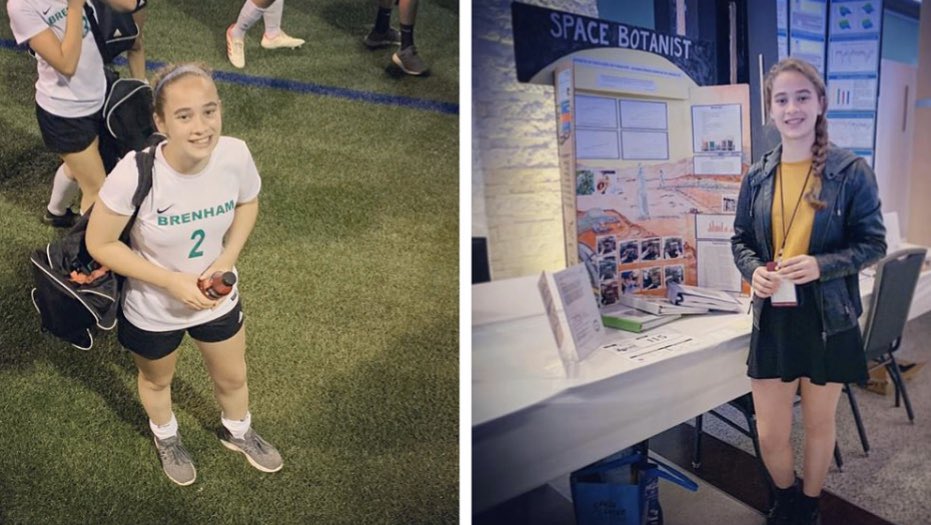 falloutstudio's tweet photo. year ago today went from 1st varsity #cubettesoccer playoff to compete @tamu State Science Fair qualifying for Internationals; know it’s hard w/ sophomore season paused but you qualified for State again and though Int’l is cancelled, I admire your determination in both your loves https://t.co/8hXX2MVrKD