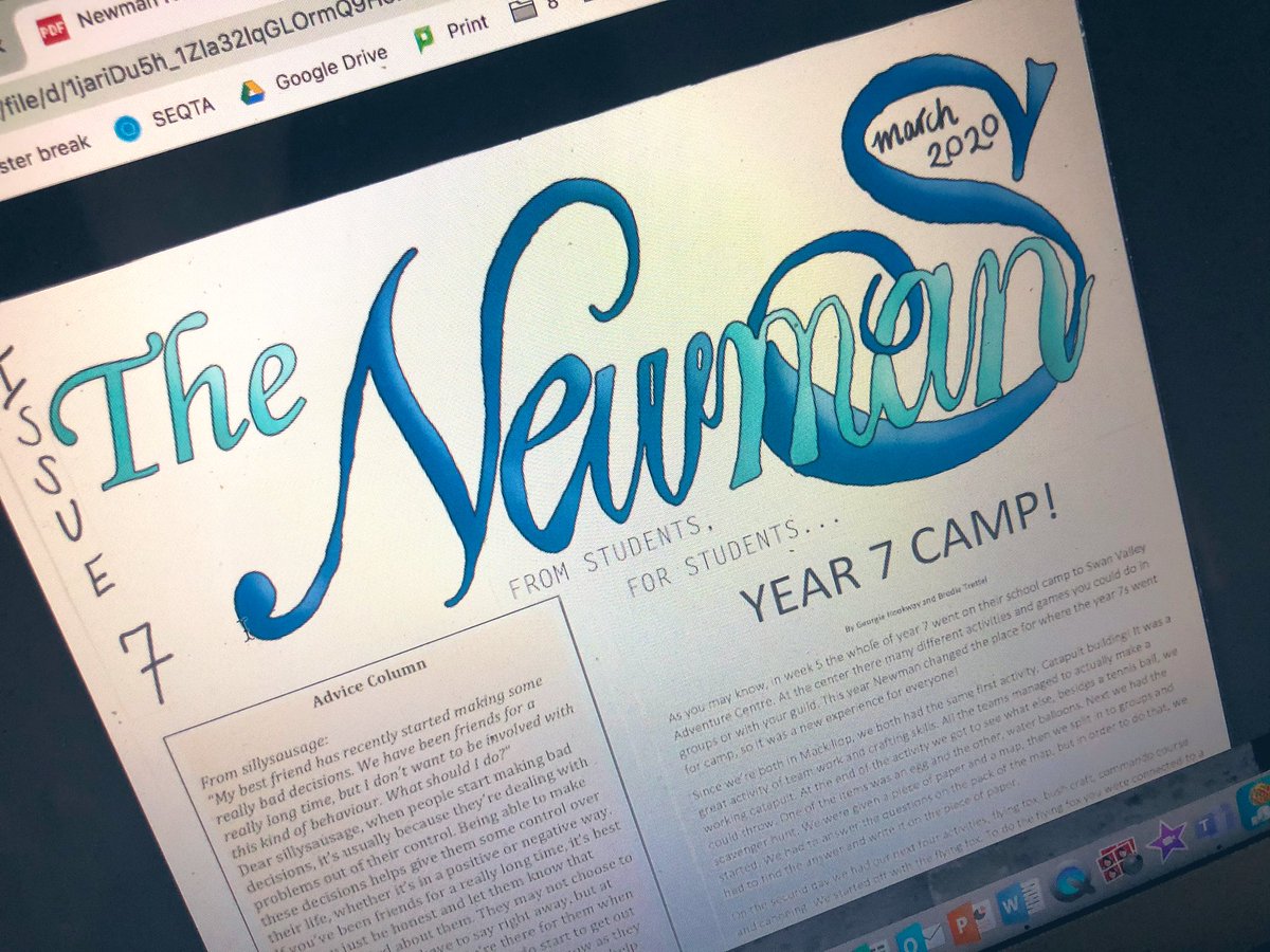 ninabattalis's tweet photo. #GoodNewsStory! Student newspaper now online! 🤓🤓🤓#hotoffthewebaddress #covid19au #englishteacher #quaranteaching #newspapermama #studentnewspaper #paperless #newsneverstops 📝📝📝 https://t.co/BGGCnPVrA2
