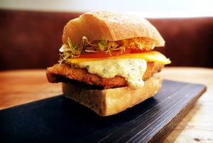 Elevating Filet-O-Fish Sakamai Style.🐟 This had to happen now! Mimurosugi Tokubetsu Junmai pairs incredibly well with it! 🍶  
🚘 Delivery <a href="/caviar/">Julie Dasch</a> @doordash @grubhub @seamless 
🚶‍ Pickup: (646) 590-0684 ​
🍶 Sake/Beer/Wine/Cocktail delivery also available on Caviar!  
#saketogo