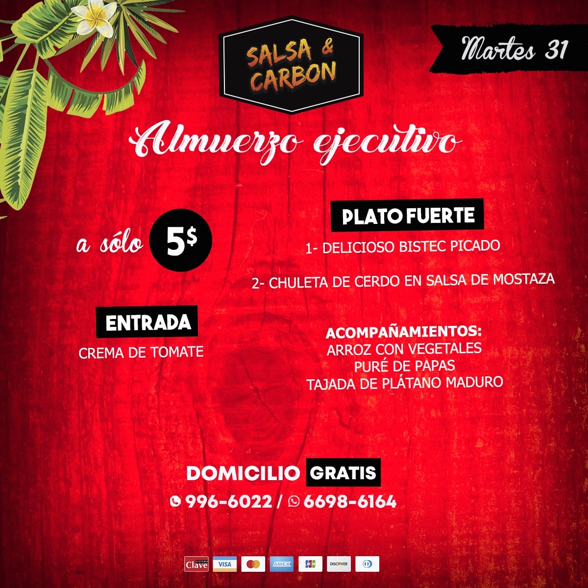 salsaycarbon's tweet photo. Menú ejecutivo para mañana martes #SalsayCarbon #Chitré https://t.co/q3RTFg37Bz