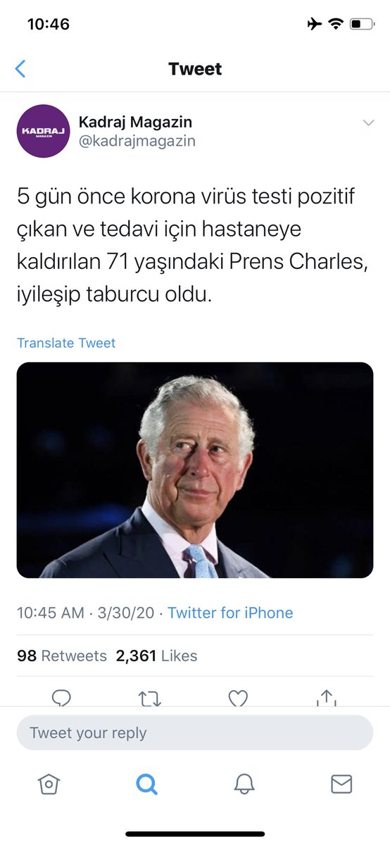 Hic olur mu oyle sey Charles Bey, ya 14 gun hastanede kalmaniz ya da olmeniz gerekirdi, boyle Korona mi olur? Kimi kandiriyorsunuz siz?! Tip dunyasi sizi incelemeli, sonuclari da hemen paylasmali...