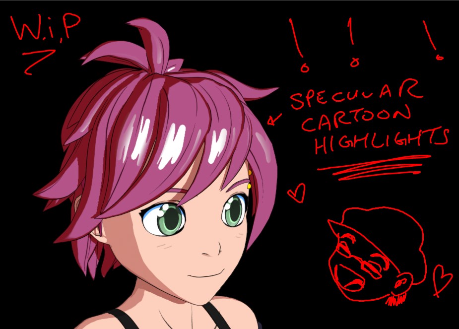 bithaloCG's tweet photo. Figuring out custom specular cartoon highlights for the hair at least then I'll get some on the skin! Lucky I gave myself a long time on this reel because I'm figuring out some awesome things to improve the overall looks! #3d #3danime #3dmanga #anime #3dcharacter #3dart #3dmodel https://t.co/Ux41GEVYRq