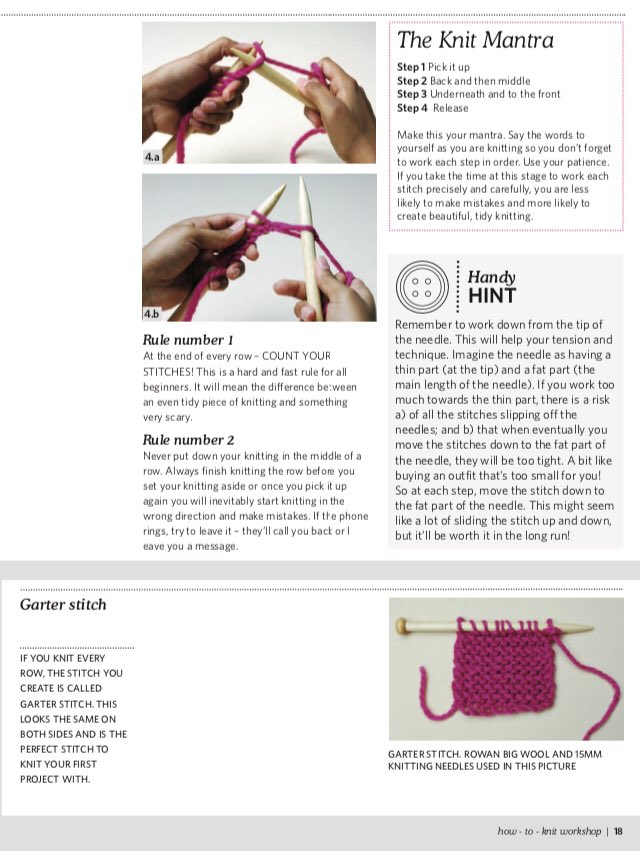KnittingSOS's tweet photo. 5. The Knit Mantra. #learntoknit #knittygritty #coknit https://t.co/u3FUlHK2Bv