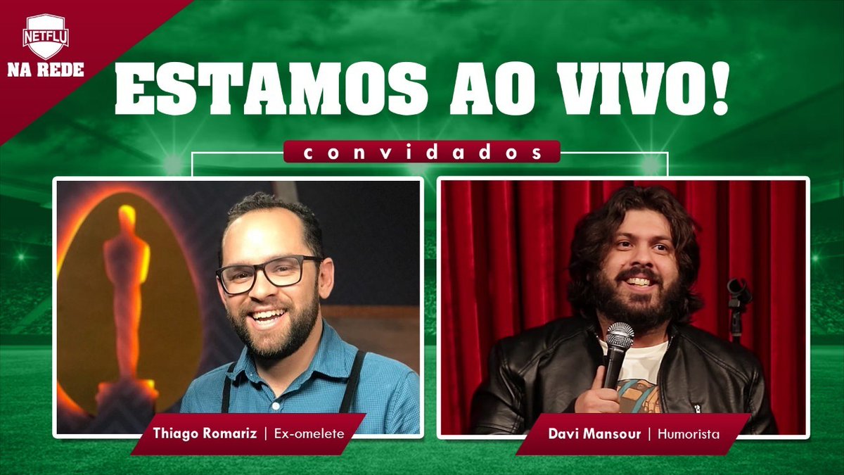 NETFLU's tweet photo. Vem, galera!
.
NETFLU na Rede tá ao vivo com @thiagoromariz e @davimansour! Participe e mande suas perguntas!
.
https://t.co/PnOqDFO8bd
.
#NETFLU #Fluminense #TricolorEmTodaCasa https://t.co/qQQsecDFSU