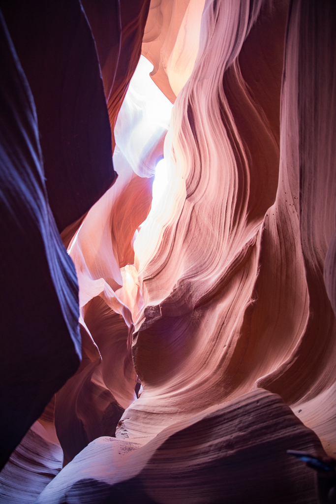 Red rocks and light beams.