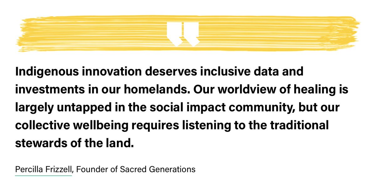 Today, our <a href="/echoinggreen/">Echoing Green</a> family made history by including Indigenous social entrepreneurs - for the first time in 30+ years - in a critical analysis of inclusive investments. Our founders are proud to co-lead this groundbreaking effort alongside the social impact community! 💯❤️