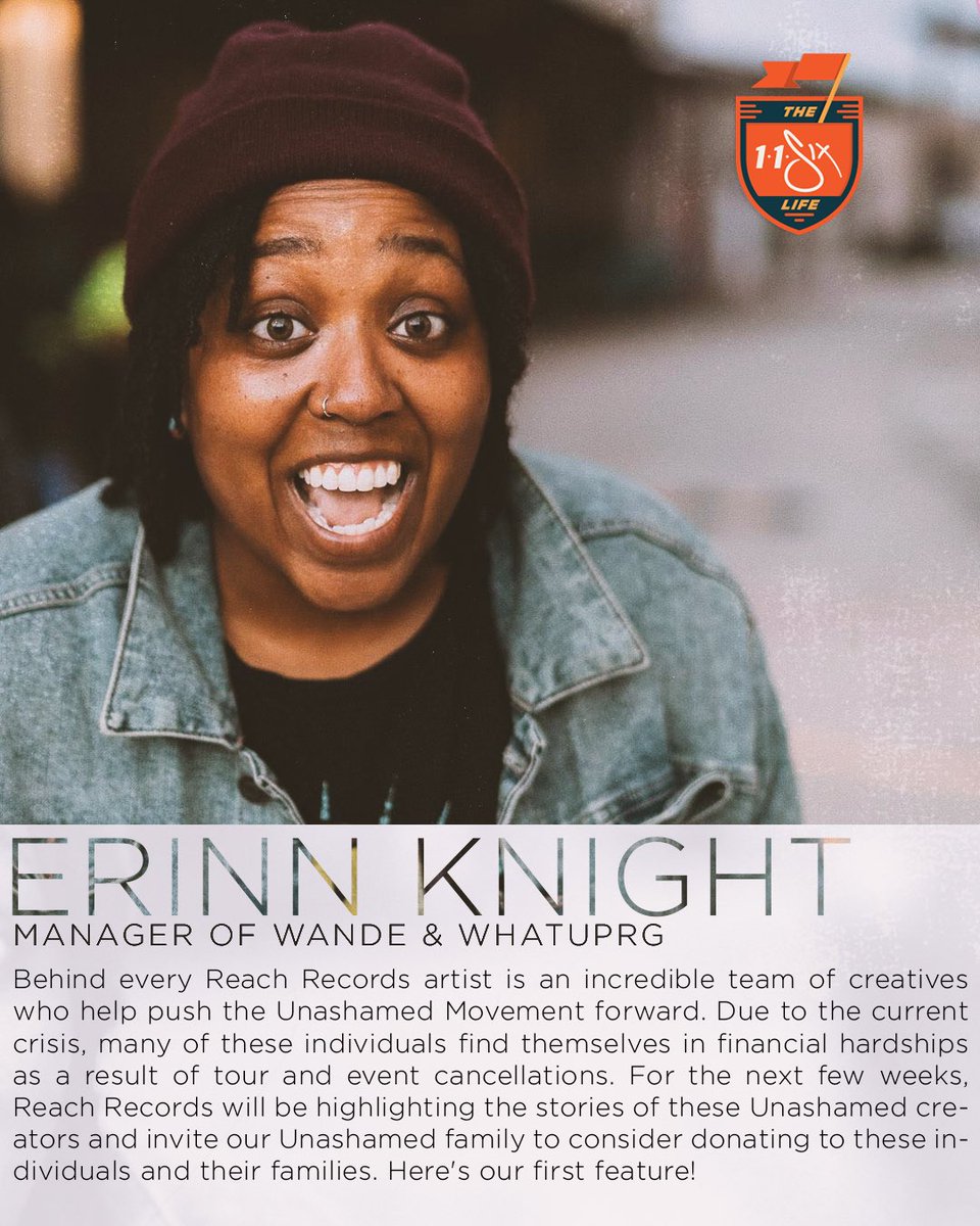 reachrecords's tweet photo. We are re-activating #116life to share with all of you more about the people behind the scenes who have been affected by COVID-19. Meet @theerinnaffect! 

Learn more about her here: https://t.co/dEbID7r6C3

How you can support:
Venmo - Erinn-Knight
Cash app - $ErinnKnight https://t.co/mjZNUwtGbz