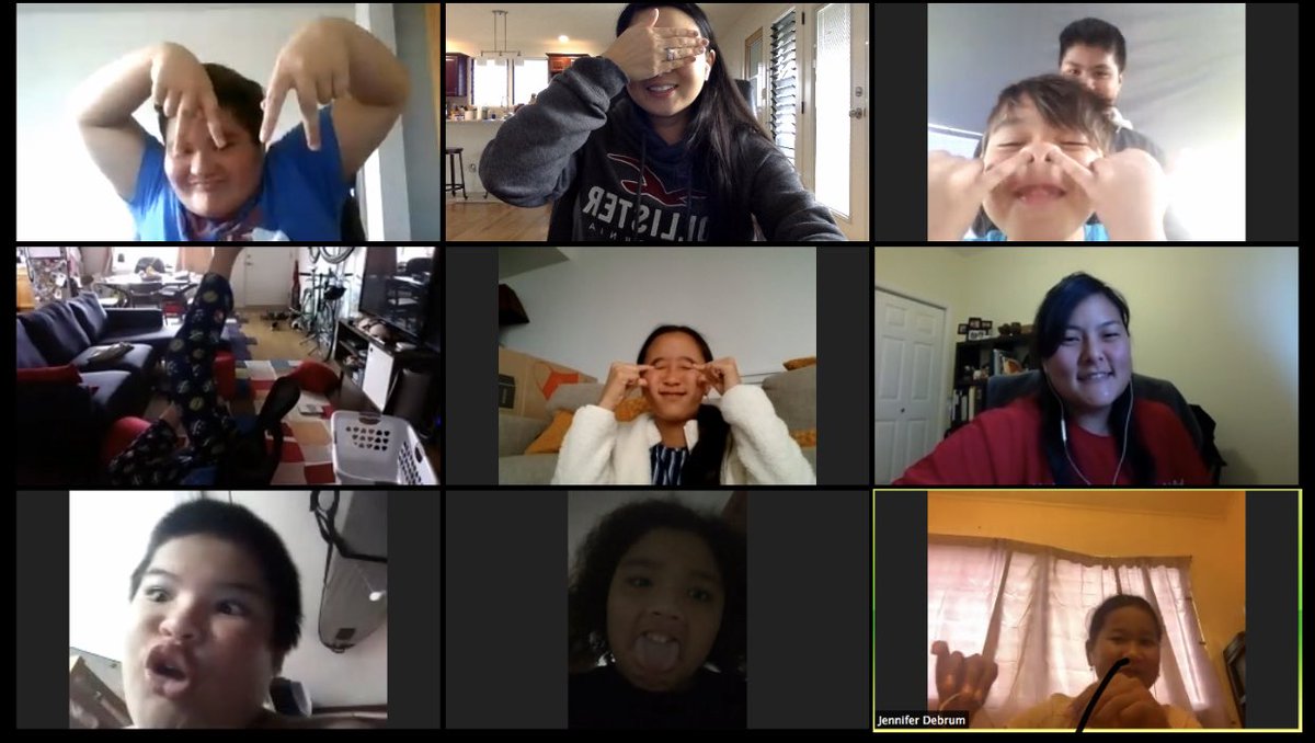 kaylakeiko's tweet photo. Thank you to @zoom_us for making it possible for me to chat with some of my students this morning! It was so nice to see these crazies! 😆 Hopefully tomorrow we can get more students on! 🥰🌈 #distantlearning #rainbows #teacherlife https://t.co/Xcso9EE1Zz