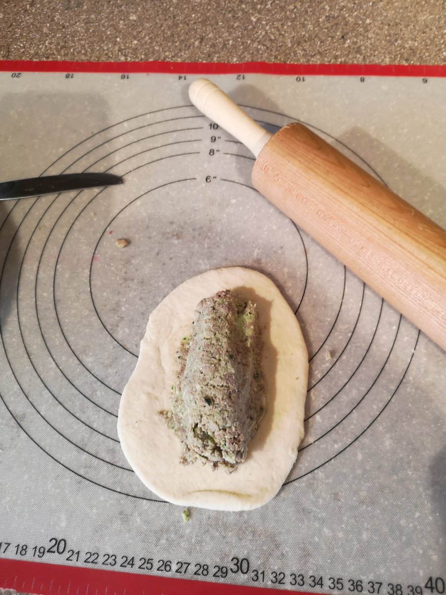 BirnamPork's tweet photo. Leftover ravioli filling for the win. Wrapped in dough and baked. No idea what to call this concoction but it is delicious! #foodie #eatbeef #eatpork #beefchallenge 
(Ravioli filling - stewing beef, ground pork, ricotta and parmesan cheese, eggs, spinach and spices) https://t.co/zlcwtY7iVV