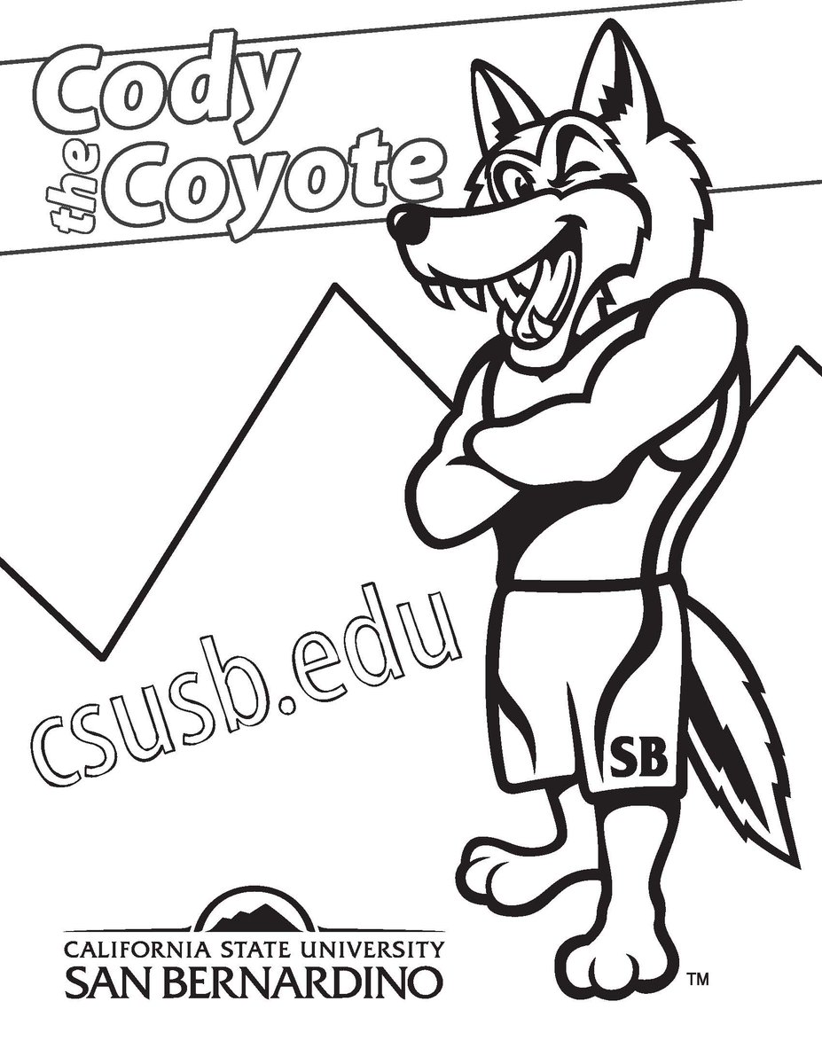 Csusb Alumni On Twitter Visit Https T Co Tzxqposdvj To Download The Cody The Coyote Coloring Page For Your Little Ones To Show Their Artistic Side Show Us Their Future Coyote4life Pride Https T Co Zeybdf4vot