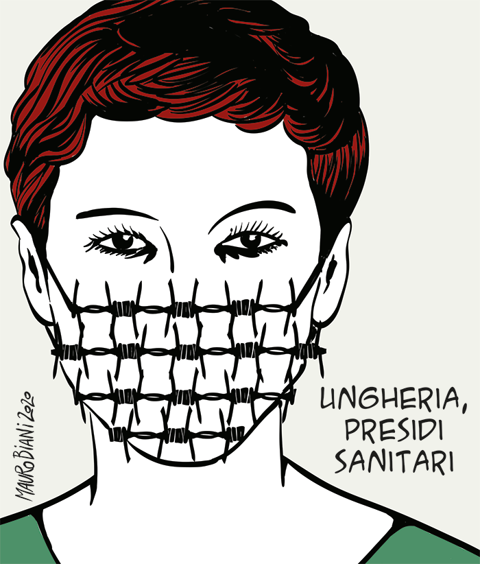nonsonpago1's tweet photo. La magnifica 💔 vignetta di @maurobiani oggi per @repubblica 

"#Ungheria, presidi sanitari" 

Immenso, geniale Mauro, grazie... ❣️👏👏👏👏👏👏👏👏👏👏👏 

#Biani ! https://t.co/9jknwRlm2g
