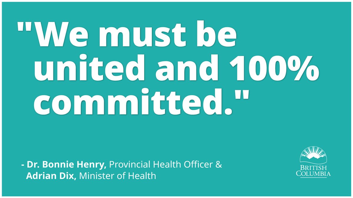 In these next two crucial weeks we must be 100% committed to flattening the curve and lessening the devastating impacts of this virus. Everyone must continue to do their part -- together -- while we stay apart. #COVIDBC