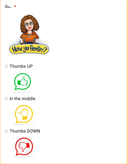 MelissaSTuttle's tweet photo. In an effort to try to check in with my students every day I created a Google Form after being inspired by colleagues. One of my students sent me a message saying how the bitmojis in my check-in made him laugh. #winning #GoogleEDU #LCEProud #CapeProud https://t.co/OnDD6NrFaj