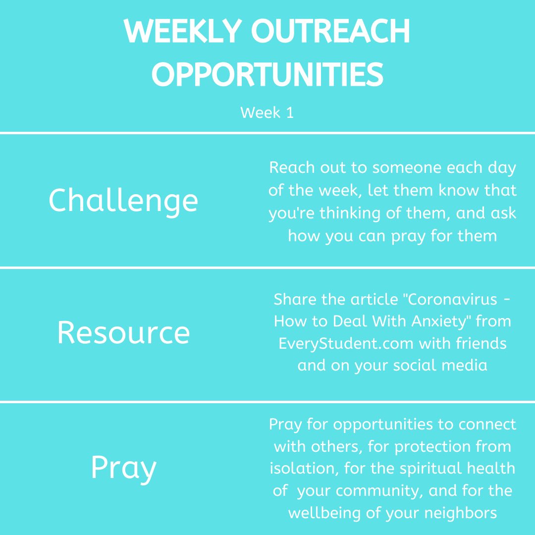 CruAtUVA's tweet photo. Jesus calls out to “make disciples of all nations” (Matt. 28:19) and that mission has not stopped despite the changes around us! So, we are introducing Weekly Outreach Opportunities (WOO)!! Each week, we will post a new challenge, a new resource, and new prayers. https://t.co/DE0q2lcTqJ