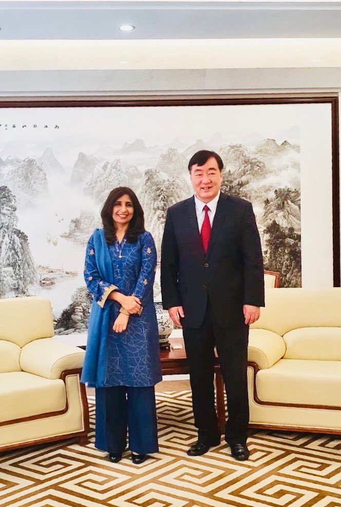Pakistan Embassy Republic of Korea (@pakinrokorea) on Twitter photo Ambassador Mumtaz Zahra Baloch <a href="/Mumtazzb/">Mumtaz Baloch</a> held a meeting with Mr. XING Haiming, Ambassador of China in South Korea. They reaffirmed All Weather Strategic Cooperative Partnership between #Pakistan and #China. 🇵🇰 🇨🇳
<a href="/zlj517/">Lijian Zhao 赵立坚</a> <a href="/ForeignOfficePk/">Ministry of Foreign Affairs - Pakistan</a> Ambassador Mumtaz Zahra Baloch <a href="/Mumtazzb/">Mumtaz Baloch</a> held a meeting with Mr. XING Haiming, Ambassador of China in South Korea. They reaffirmed All Weather Strategic Cooperative Partnership between #Pakistan and #China. 🇵🇰 🇨🇳
<a href="/zlj517/">Lijian Zhao 赵立坚</a> <a href="/ForeignOfficePk/">Ministry of Foreign Affairs - Pakistan</a>