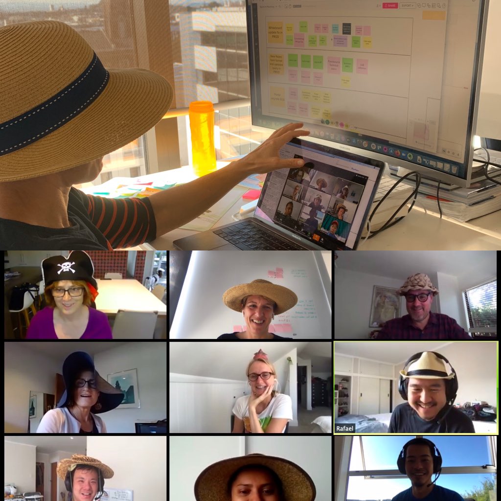 smamol's tweet photo. Today’s meeting theme is #wearahat.
#workingfromhome #nomad8 #keepmovingahead #nomad8stayshome #dressupforwork https://t.co/ULM65gxqbm