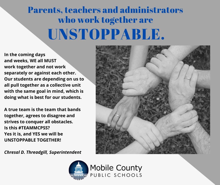 ThreadgillMCPSS's tweet photo. Daily Motivation from Superintendent Threadgill....We WILL NOT be STOPPED!  #IAmMCPSS....I am UNSTOPPABLE. @MobilePublicSch @BrackinsKesha https://t.co/giAdWsgaJY