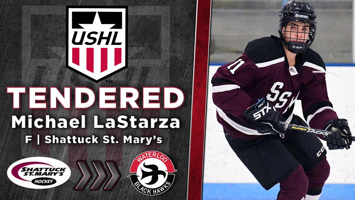 The <a href="/BlckHawksHockey/">Waterloo Black Hawks</a> have signed <a href="/SSMBoysHockey/">SSM Boys Hockey</a> forward Michael LaStarza (<a href="/Michaellastarza/">michael La Starza</a>) to a Tender Agreement, forgoing its first round selection in the 2020 USHL Phase I Draft. bit.ly/tndrwatlas #WhosNext
