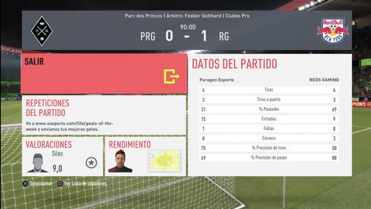 Constantí eSports (@consesports) on Twitter photo Jornada 5 | #VPG #Level2
Premier South
<a href="/ParagoneSports/">Paragon eSports</a> 0-1 REDS GAMING
⚽️ <a href="/xSilees/">Kevin Siles</a>.
👟 <a href="/l_Aguus_l/">Aguus</a>.
⭐️ <a href="/xSilees/">Kevin Siles</a>.
#GoReds🔴🦅 Jornada 5 | #VPG #Level2
Premier South
<a href="/ParagoneSports/">Paragon eSports</a> 0-1 REDS GAMING
⚽️ <a href="/xSilees/">Kevin Siles</a>.
👟 <a href="/l_Aguus_l/">Aguus</a>.
⭐️ <a href="/xSilees/">Kevin Siles</a>.
#GoReds🔴🦅