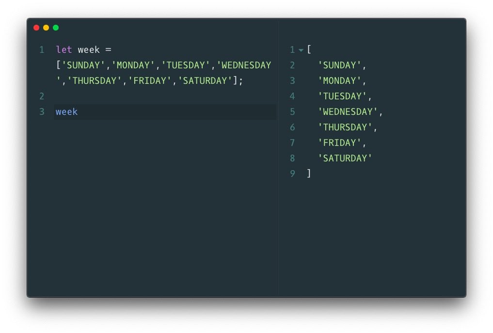 DesignerAnna1's tweet photo. #10tweets of [Array] with ‘let’ 💁🏽‍♀️😇
☕️ array
.
.
#CodeNewbie
#WomenInSTEM #womenintech #GirlsWhoCode 
#letsTalkAnna https://t.co/ePShP1TDTC