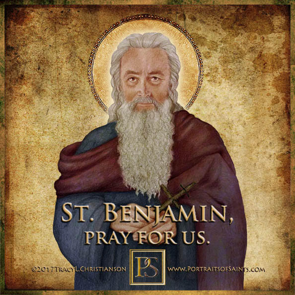 SaintPortraits's tweet photo. Happy #Feastday #StBenjamin was a deacon and martyr in Persia. He was imprisoned a year for his faith. #prayforus https://t.co/9Ap4kPPHAE https://t.co/psCTJjf7n7