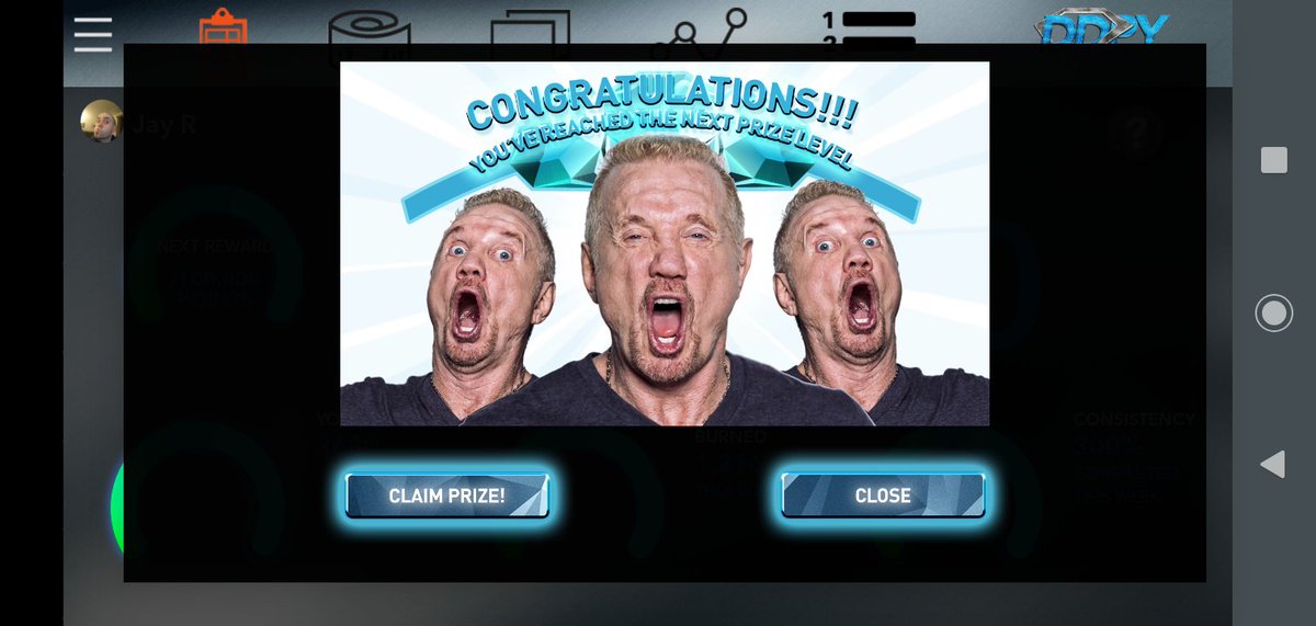 DjayBobb's tweet photo. Well i got my 100,000 pts and got the unicorn on the bonus spin, go figure!! Next goal 250,000 pts for those nice Betsy Ross shirts. Living Positively Unstoppable each day gets you results!! You beat me fair and square there @kevinkimmes @DDPYoga #DDPYfam #DDPYogaNow https://t.co/2ndjhFLG0j