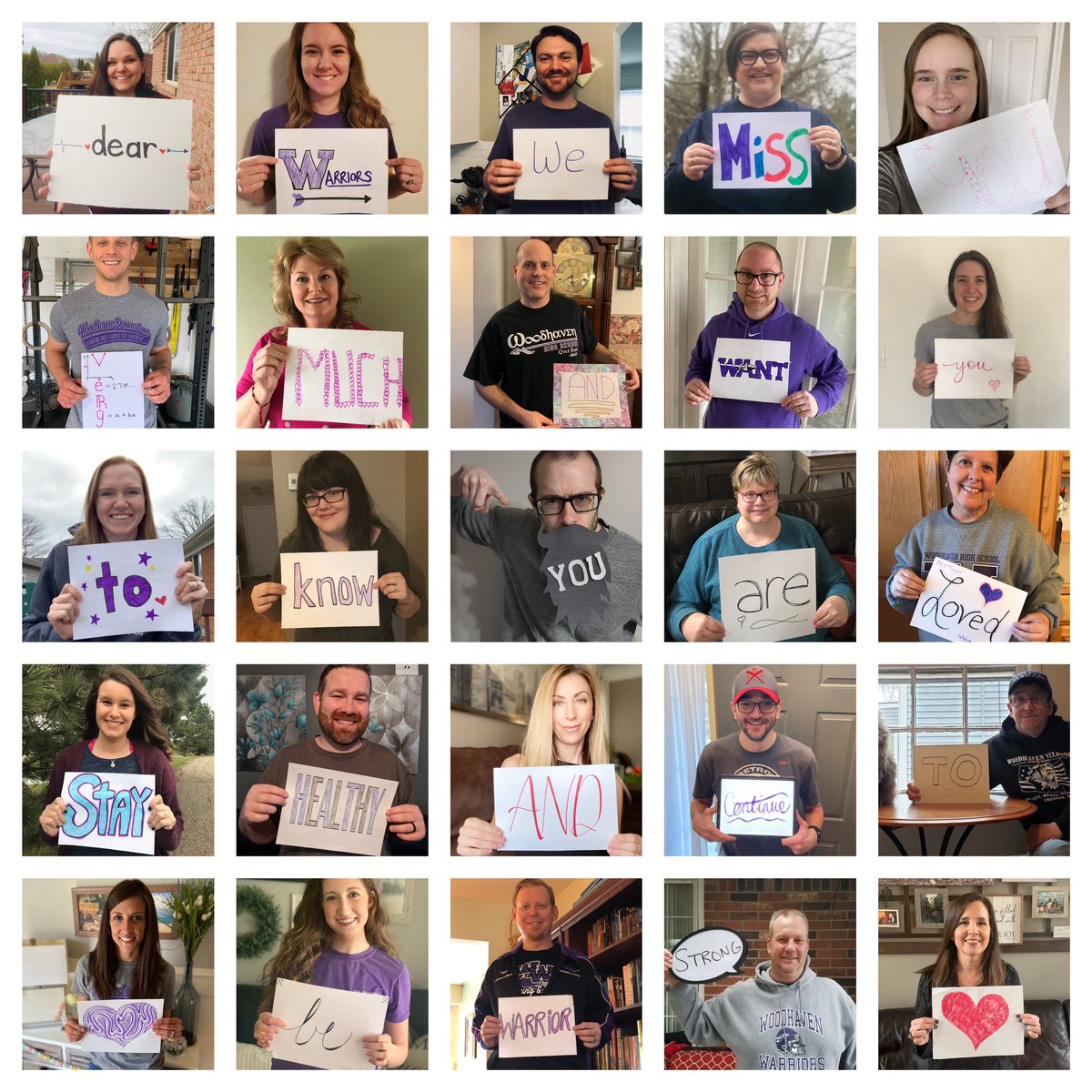WHSpratt's tweet photo. We miss you Warriors! #StayHome #StaySafe #whyWBSD 💜🤍💜🤍 https://t.co/qTLruYHqSc