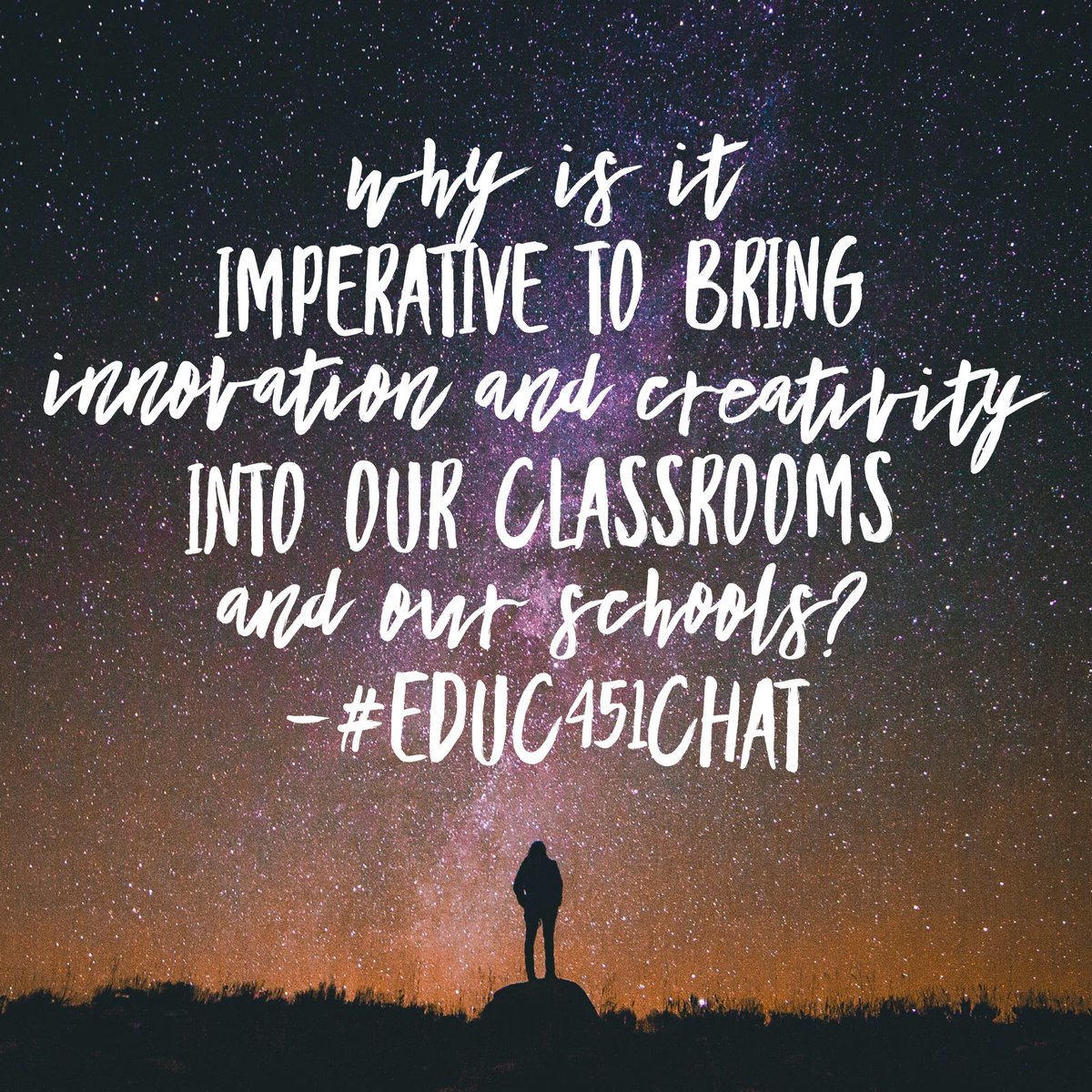 tsschmidty's tweet photo. Our #SlowTwitterChat question for the week for #EDUC451Chat
Inspired by the ideas of @ajjuliani, @spencerideas, and #designthinking https://t.co/lW0vOeIneC