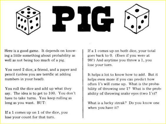 mburnsmath's tweet image. Another oldie good for sheltering in place. You need two dice and an opponent. Practice with addition, experience with probability. Have fun!