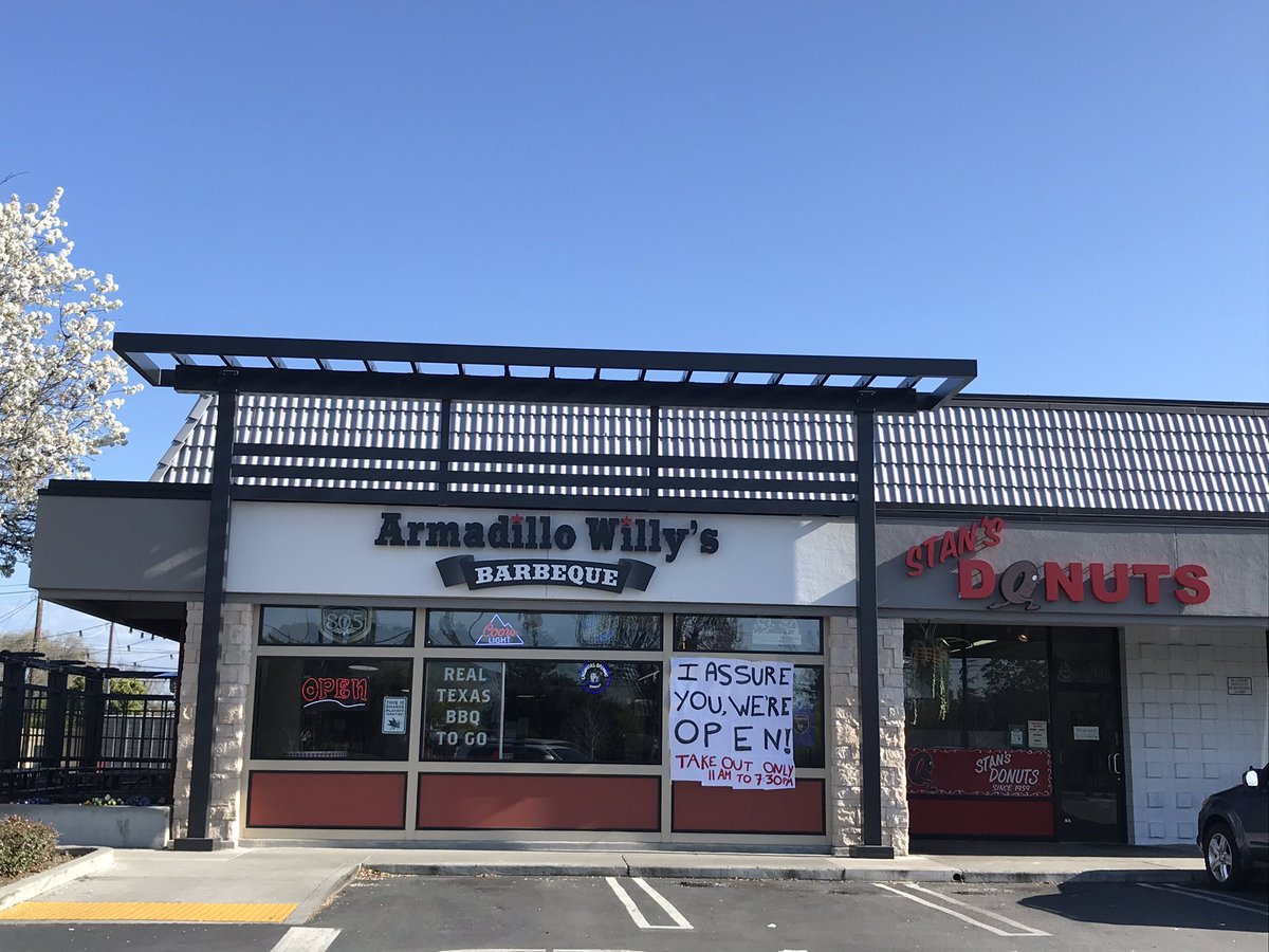 Hey <a href="/ThatKevinSmith/">KevinSmith</a> ... this Armadillo Willy’s location is using a Clerks-inspired sign during this time ... and it’s glorious.  Hell of a legacy that flick has left.