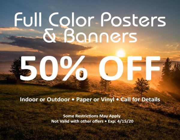 copysource's tweet image. We understand that there are a lot of changing messages/updates that our local businesses need to display during this unpredictable time, and for that reason we are offering ~50% Off ~ all posters and banners. Contact us via phone, email, or our website to request a quote!