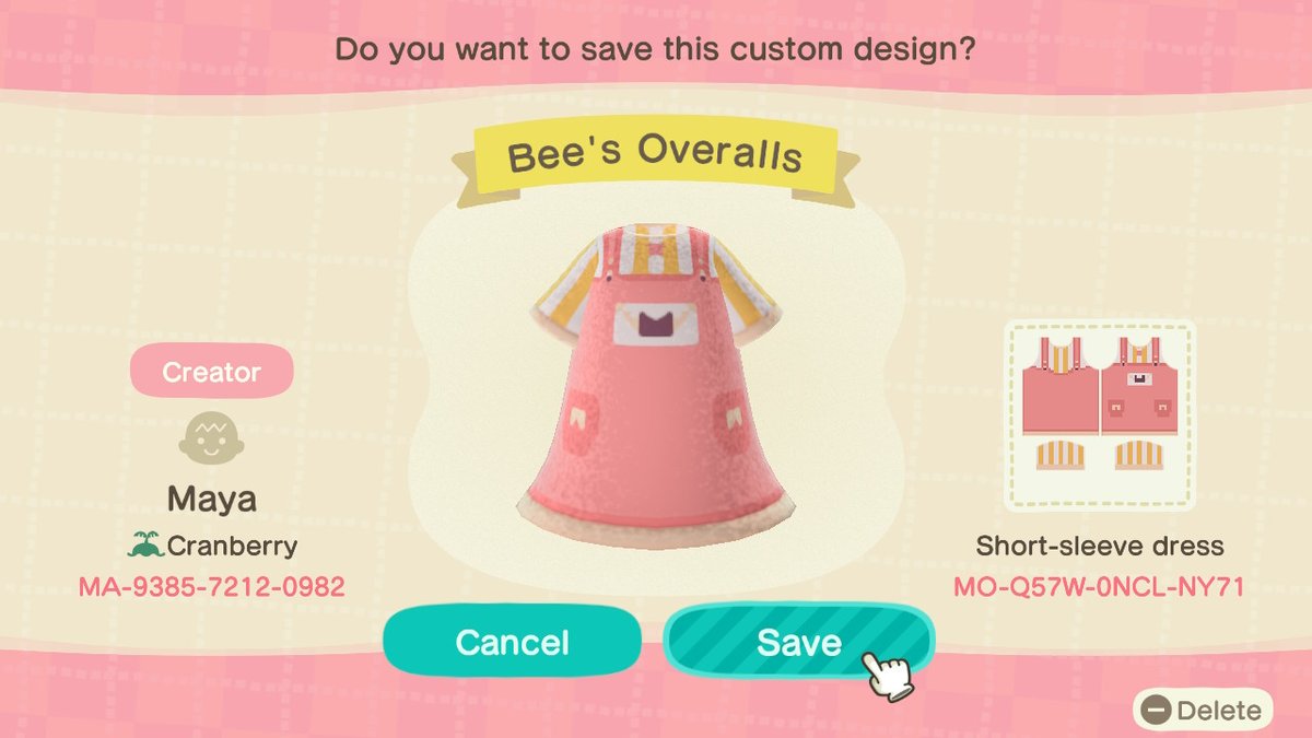 mayazra19's tweet photo. Some designs I made based on Bee's outfits from Bee and Puppycat #AnimalCrossing #ACNH #ACNHdesigns https://t.co/71DDszp2wT