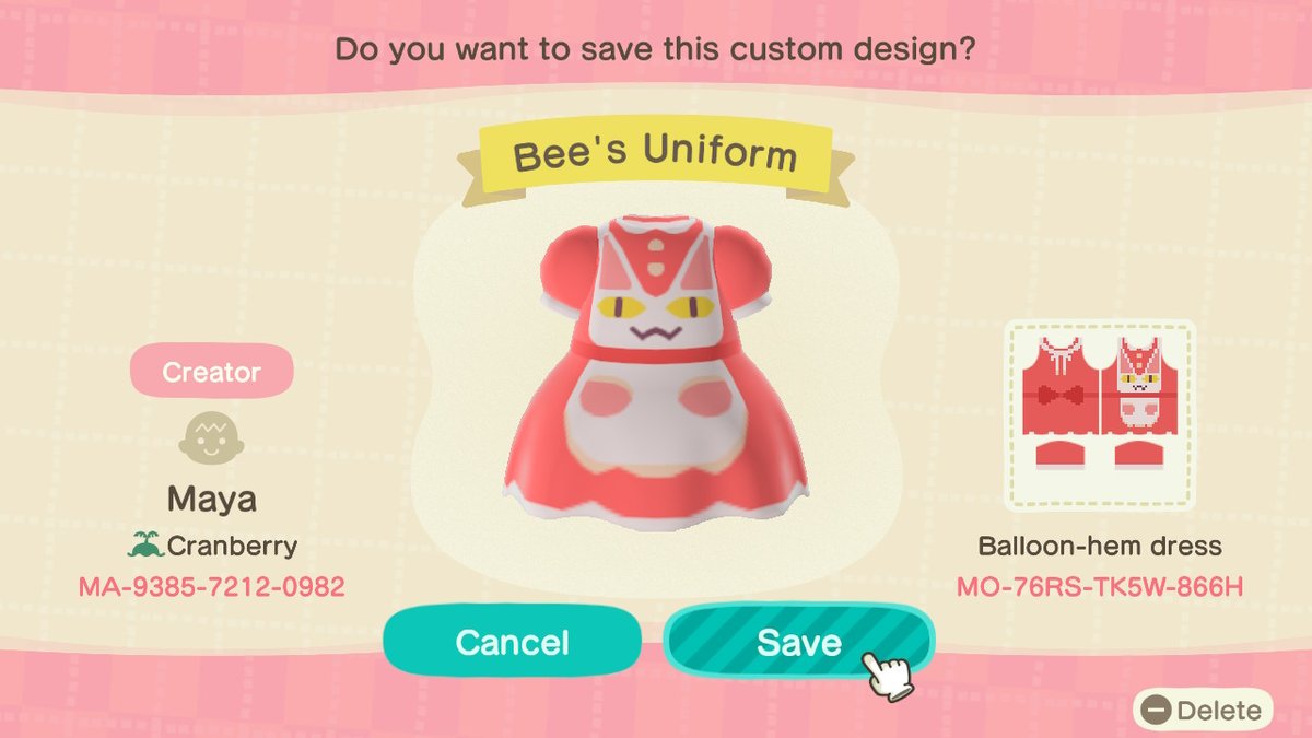 mayazra19's tweet photo. Some designs I made based on Bee's outfits from Bee and Puppycat #AnimalCrossing #ACNH #ACNHdesigns https://t.co/71DDszp2wT