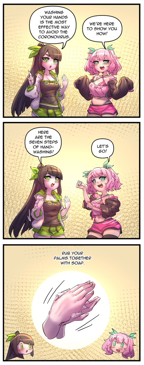 I wrote a comic about two cute anime girls explaining how to wash your hands properly during the coronavirus pandemic!