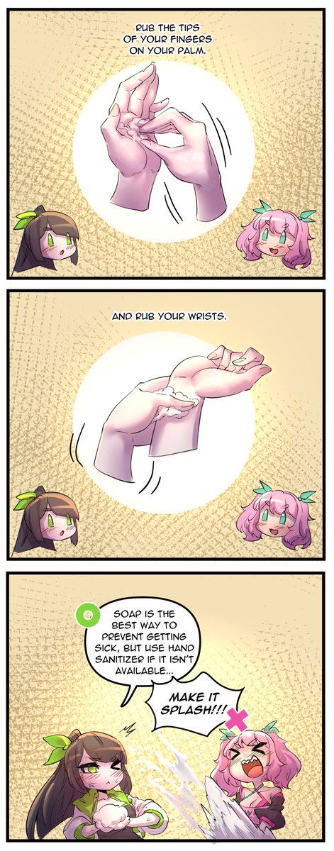 I wrote a comic about two cute anime girls explaining how to wash your hands properly during the coronavirus pandemic!