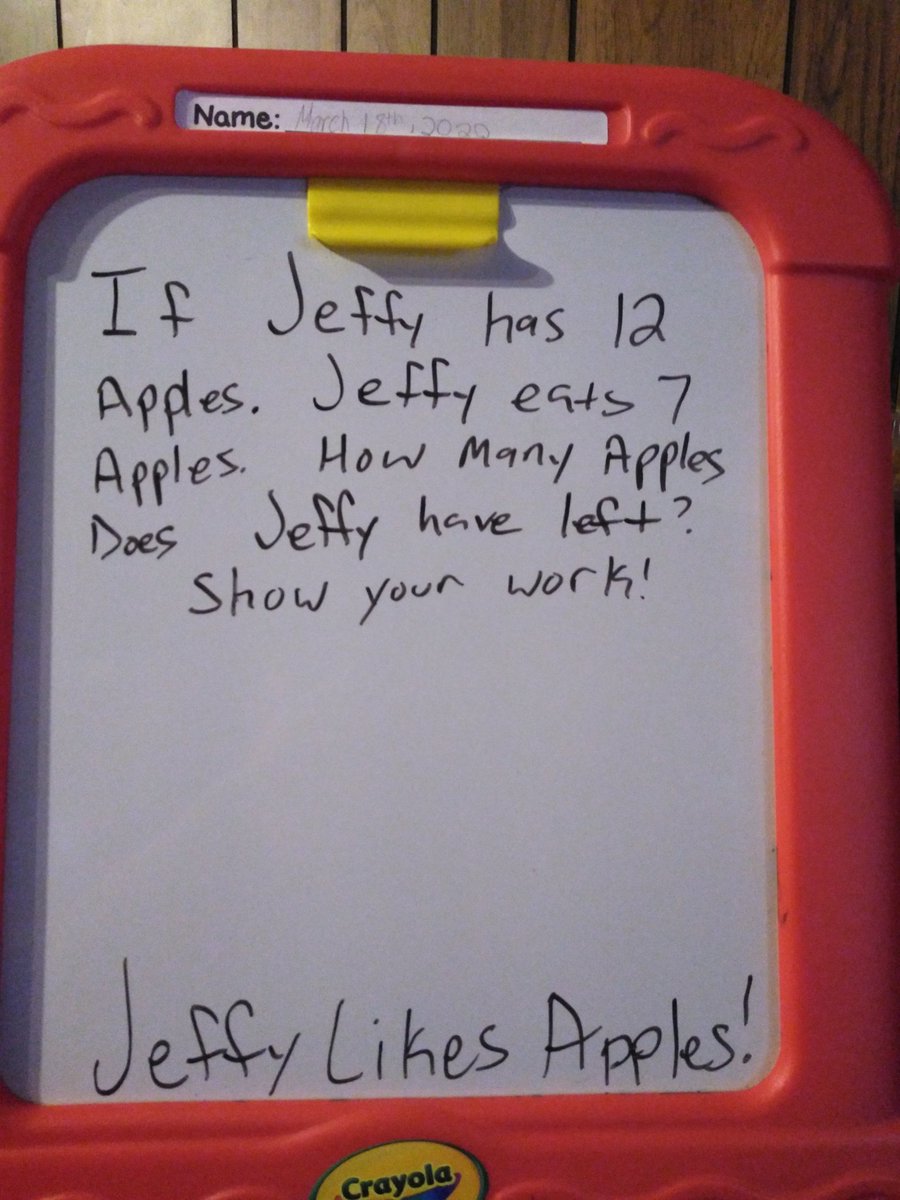Kudos to all of the teachers who my girls are blessed with, because home schooling today I was making word problems and well this happened. #COVID19 #homeschooling <a href="/realjknoxville/">Johnny Knoxville</a>