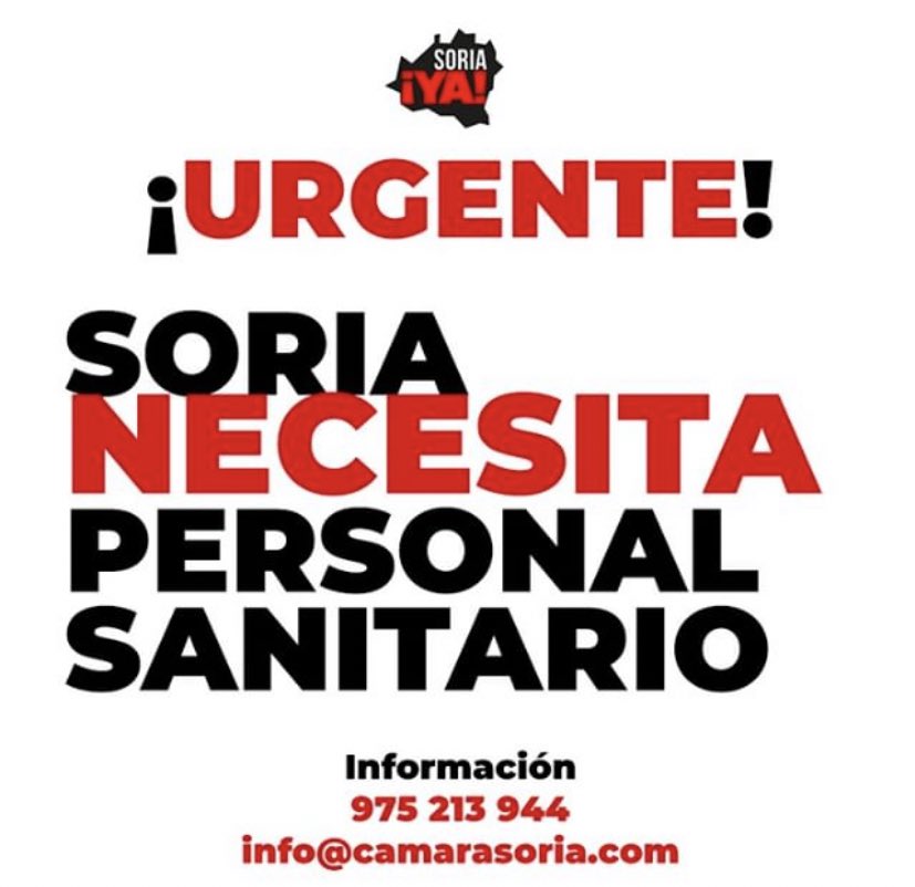 Décadas de abandono institucional, y tiene que llegar una pandemia mundial para que quede reflejado; 
-Sin camas en la UCI
-Escaso número de personal sanitario
-De respiradores ni hablamos..
Ahora si... nos estamos muriendo, y para variar, seguimos sin importar
#SoSoria <a href="/SoriaYa/">SORIA ¡YA!</a>