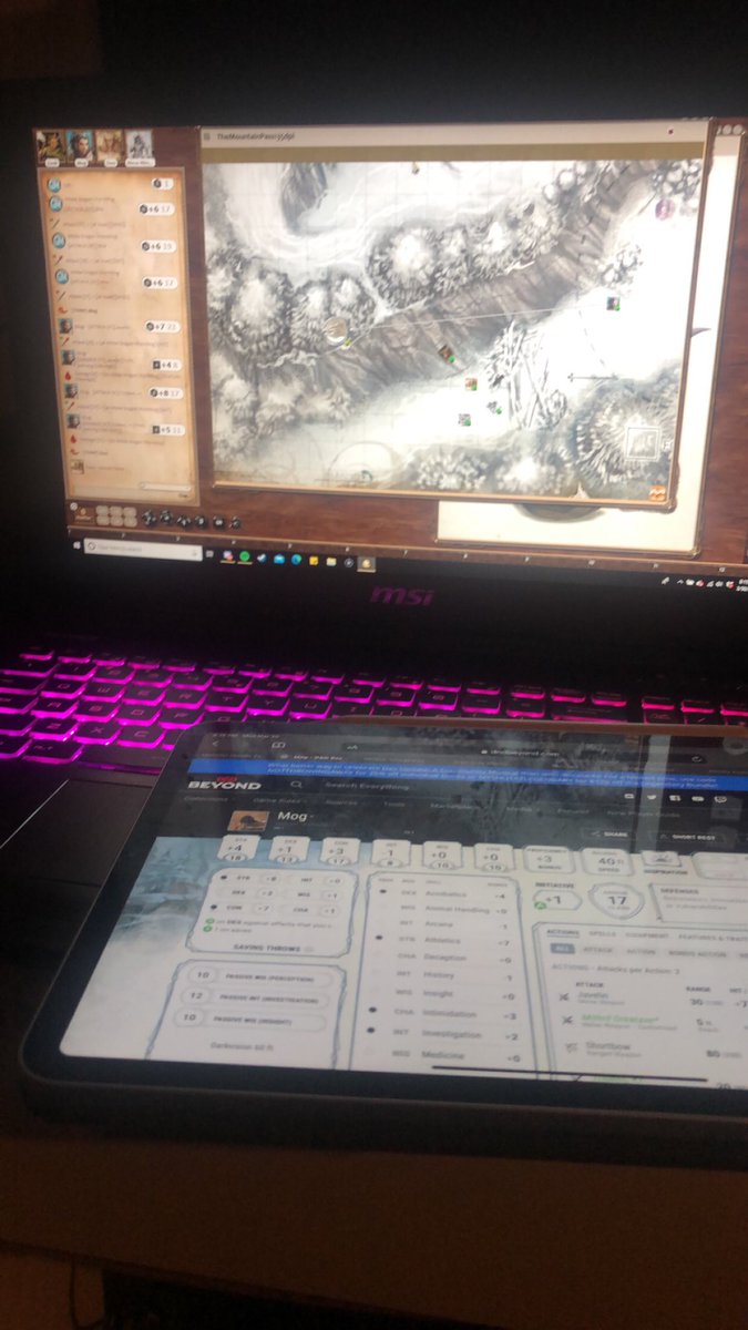 synelica's tweet photo. Quarantine got hubby and I playing our DnD sessions online and honestly I’m not mad #DnD #fantasyground #barbarian https://t.co/wHilkmC8uY